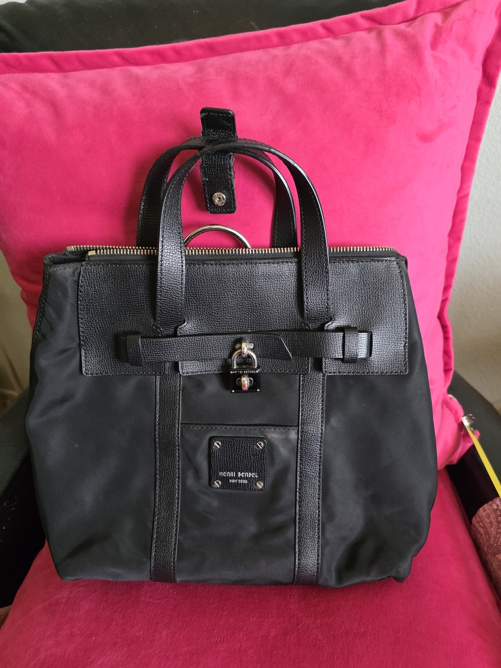 Henri Bendel Black Jetsetter Small Backpack/Bag